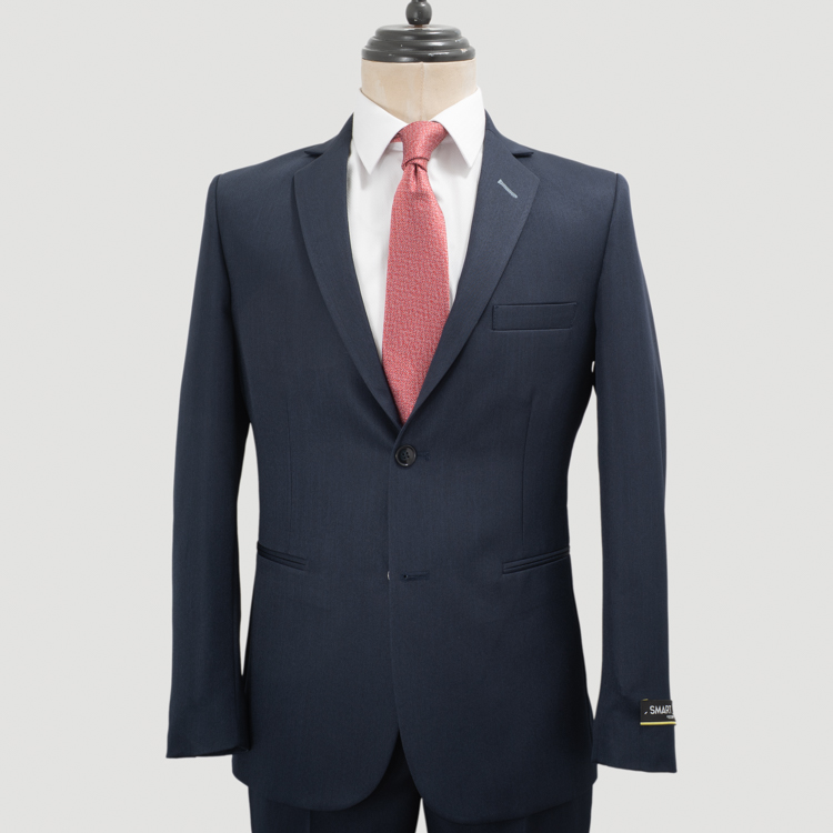 traje azul estructura labrada marca smart slim 161287 AZUL 1
