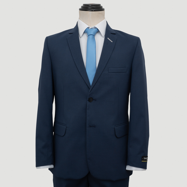 traje azul estructura labrada marca smart slim 161424 AZUL 1
