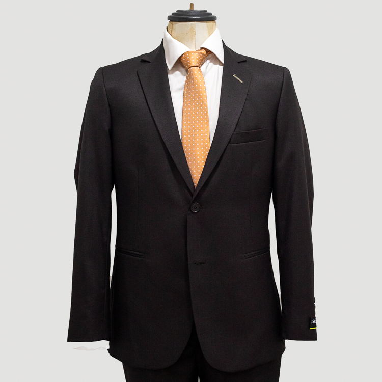 traje chocolate estructura labrada marca smart slim 139130 CHOCOLAT 1