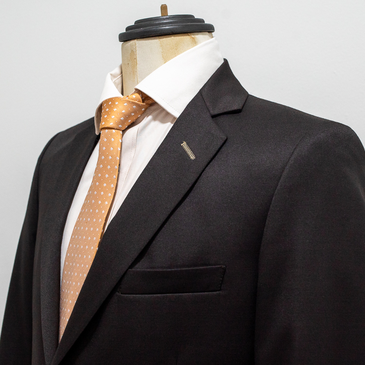 traje chocolate estructura labrada marca smart slim 139130 CHOCOLAT 2