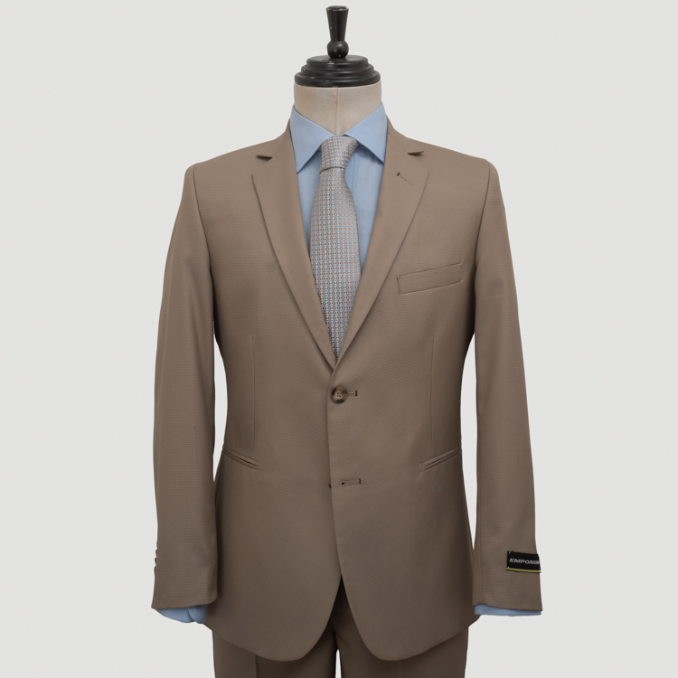 traje khaki estructura plana marca emporium slim 160095 KHAKI 1