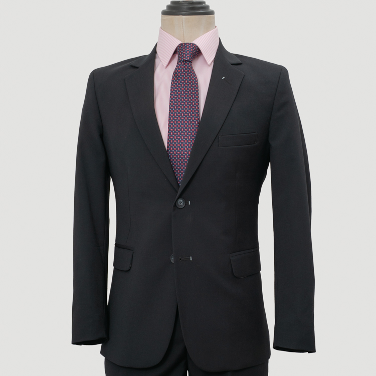 traje negro estructura labrada marca colletti slim 163138 374102 1